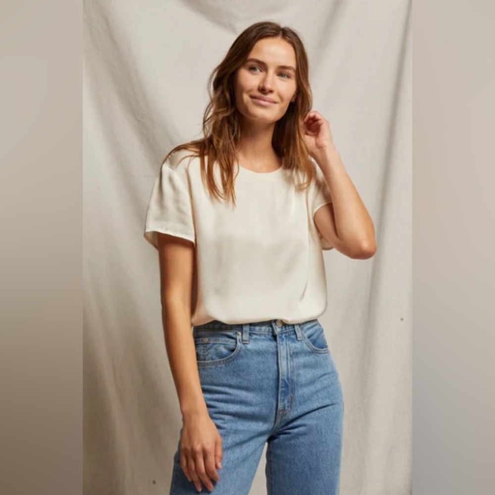perfect white tee, Delphine satin tee